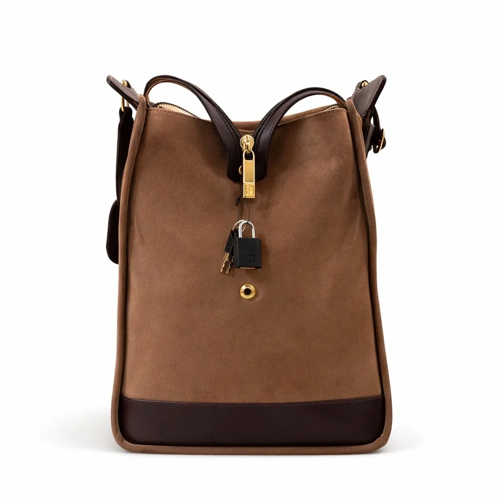 DVF Diane Von Furstenberg Garment Weekender CarryOn Leather Travel Bag w Gold HW - Picture 5 of 15
